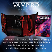 Cargar imagen en el visor de la galería, Vampiro: La Mascarada 5a edición. Pantalla del Narrador y Kit de Herramientas