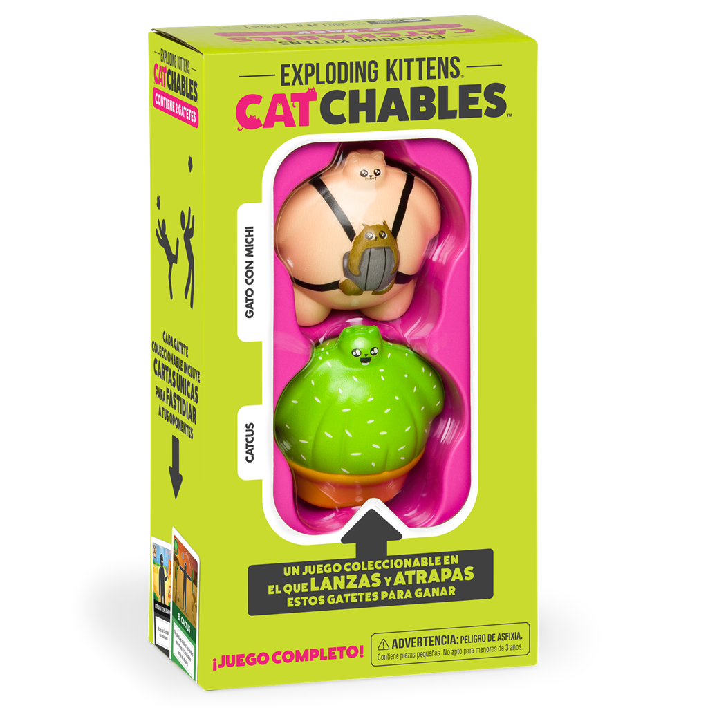 Exploding Kittens Catchables 2-Pack 2 Gato con michi y Catcus