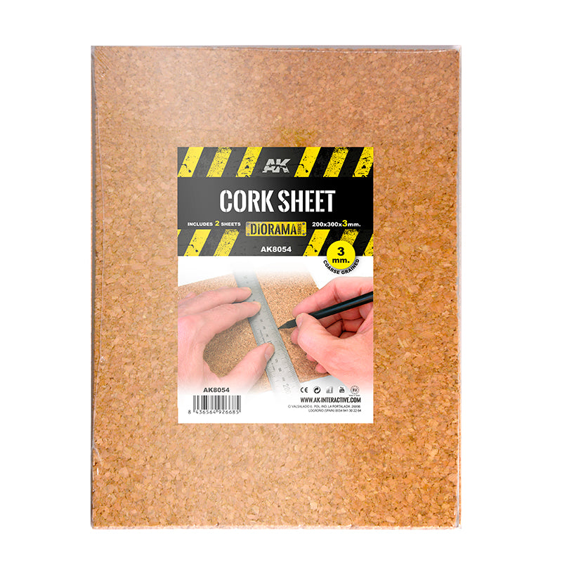 Cork Sheet 200x300x 3mm coarse