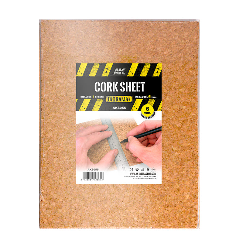 Cork Sheet 200x290x 6mm coarse