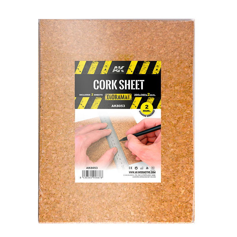 Cork Sheet 200x300x 2mm coarse