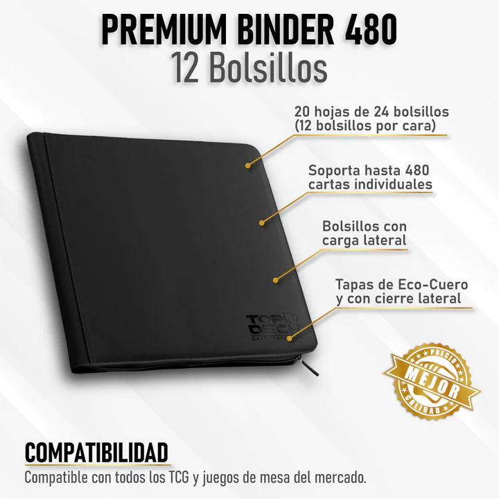 Carpeta Top Deck Cuero 12 bolsillos Variedades