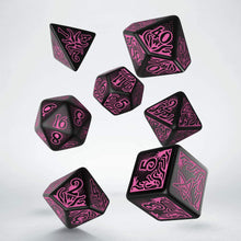 Cargar imagen en el visor de la galería, Call of Cthulhu 7th Edition Black &amp;  magenta Dice Set
