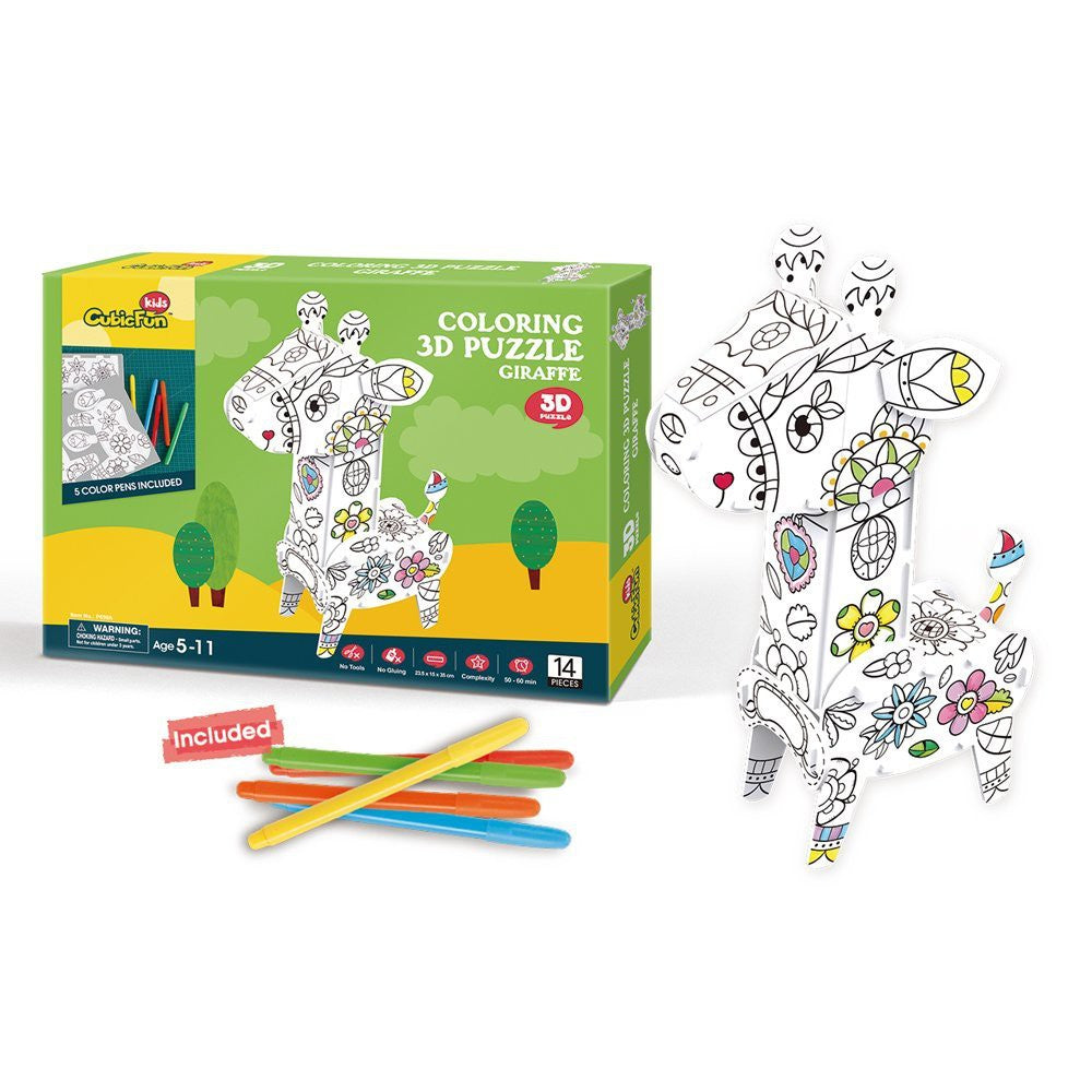 3D Puzzle Coloring Girafee