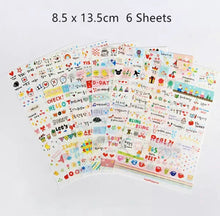 Cargar imagen en el visor de la galería, Set de Pegatinas Kawaii Variadas
